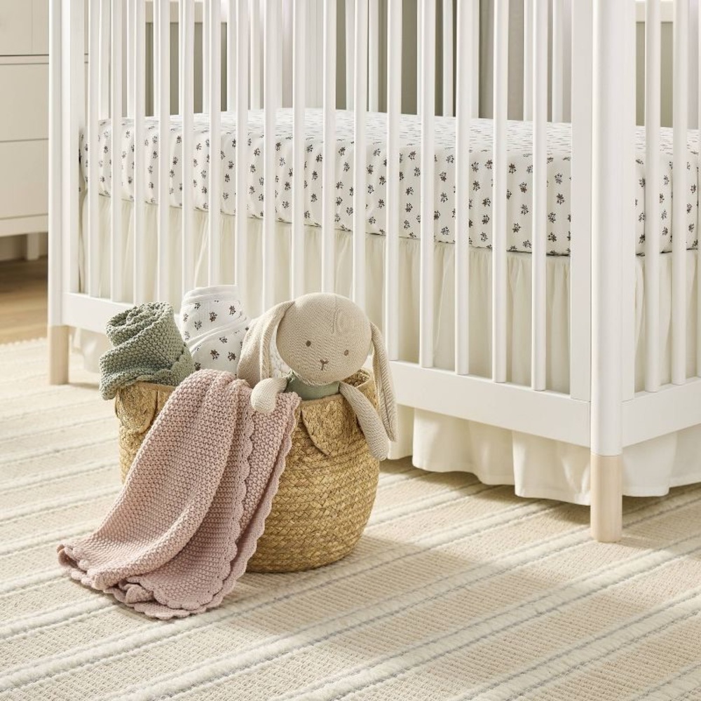 Scalloped Trim Knit Baby Blanket Blush Pink - Hearth & Hand™ with Magnolia - Picture 2 of 3